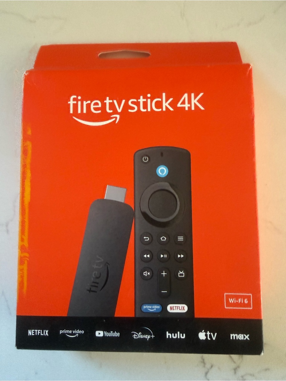 Amazon Fire TV Stick 4K - Red Box with Black Remote